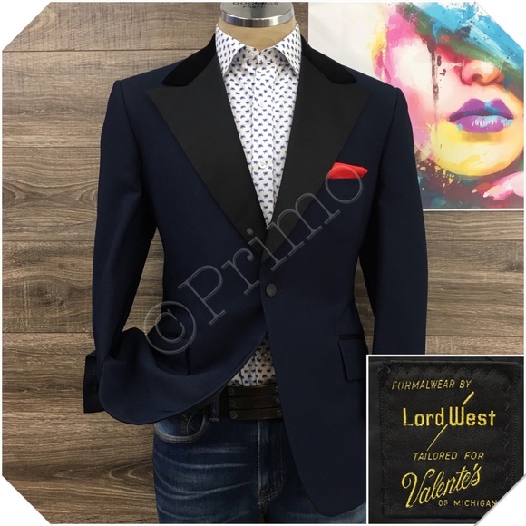 VINTAGE Mens Tuxedo Blazer Sport Coat Casual Dinner Jacket Size 38R Classic Suit